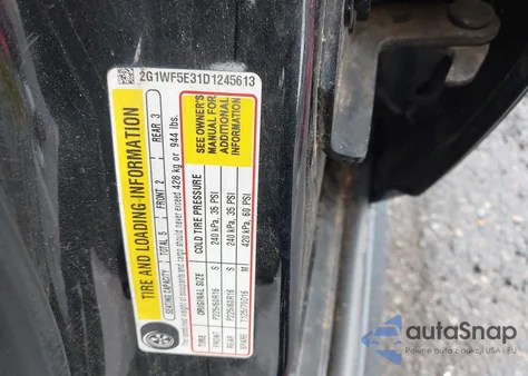 2013 Chevrolet Impala Ls из США, поврежденный, VIN 2G1WF5E31D1245613